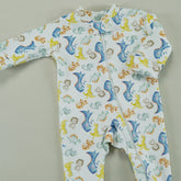 Macacão Zíper - Algodão Egípcio - Dinossauro Azul