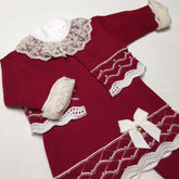 Vestido,  Bolero e Calça - Tereza - Red e Natural com Cristais Swarovski