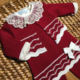 Vestido,  Bolero e Calça - Tereza - Red e Natural com Cristais Swarovski