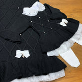 Vestido. Calça e Manta - Alicia - Preto com Pérolas Swarovski