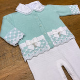 Jardineira e Casaco - Amanda - Verdinho com Pérolas Swarovski