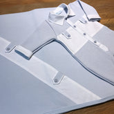 Macacão e Manta - Tricotil - Lucca - Azul Pó e Branco