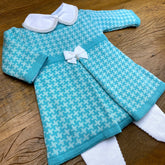 Vestido e Calça - Pied Poule - Tiffany e Verdinho com Pérolas Swarovski