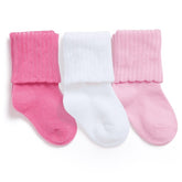 Meia Soquete Puket - 3 peças - Pink,  Branco e Rosa - 010101909