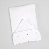 Toalha de Banho com Capuz e Fralda - Poá - Tons de Azul