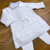 Vestido e Calça - Luíza - Branco com Cristais Swarovski