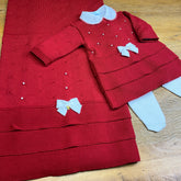 Vestido. Calça e Manta - Luíza - Red com Cristais Swarovski