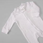 Macacão Zíper - Algodão Egípcio - Poá Rosa