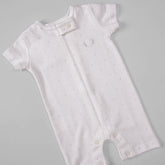 Macacão Zíper - Curto - Algodão Egípcio - Poá Verdinho