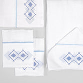 Toalha de Banho com Capuz e Fralda - Losango - Azul