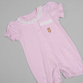 Macacão Curto para Bebê em algodão Pima - Ursa Cachecol