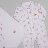 Macacão e Manta para Bebê em Algodão Pima - Safari