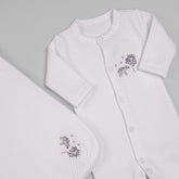 Macacão e Manta para Bebê em Algodão Pima Matelassê - Porco Espinho