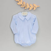 Body com Gola para Bebê Algodão Pima (Menino) - Azul