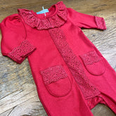 Macacão - Suedine - Nicole - Vermelho