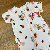 Macacão Zíper - Curto - Algodão Egípcio - Joaninha