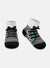 Meia Puket - Tênis Cadarço - Grafite e Piscina