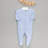 Macacão Zíper pra Bebê - Algodão Pima - Azul
