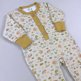 Macacão - Suedine - Dinossauro - Mostarda