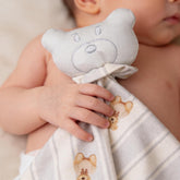 Naninha em Algodão Egípcio Listado Urso Azul