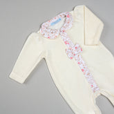 Macacão para Bebê Laço - Plush - Bege e Rosa