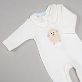 Macacão para Bebê Tricotil - Carneirinho - Bege