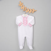 Macacão para Bebê em Algodão Pima Matelassê - Rosa