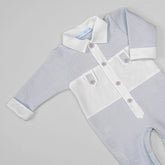 Macacão - Tricotil - Lucca - Azul Pó e Branco