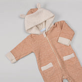Macacão para Bebê - Cotton Fleece - Ursinho - Terracota