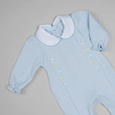 Macacão para Bebê Tricotil - Flores Coloridas Azul