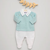 Macacão - Benício - Verdinho e Branco