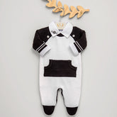 Macacão - Vitor - Branco e Preto