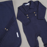 Macacão e Manta - Tricotil - Lorenzo - Marinho