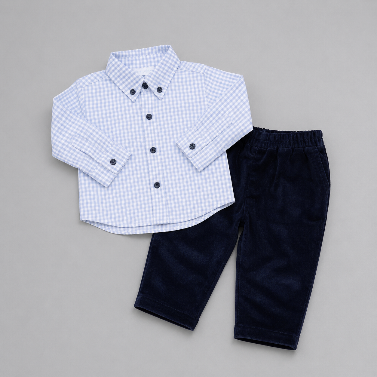 Conjunto Camisa Xadrez e Calça Veludo - Marcelo
