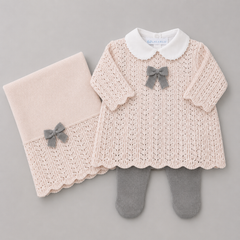 Vestido, Calça e Manta - Júlia - Rosa Pastel