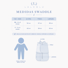 Swaddle Charutinho para Bebê Recém-Nascido - Cinza