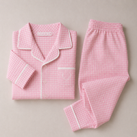 Conjunto Pijama para Bebê - Xadrez Rosa