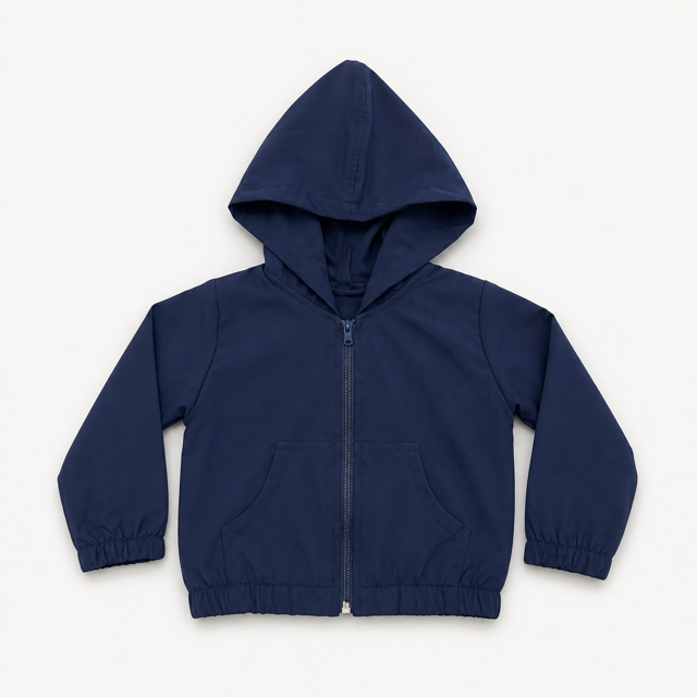Jaqueta Corta-Vento de Bebê com Proteção UV FPS 50 - Azul Marinho
