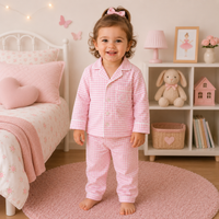 Conjunto Pijama para Bebê - Xadrez Rosa