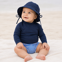 Chapéu de Praia de Bebê com Proteção UV FPS 50 - Azul Marinho
