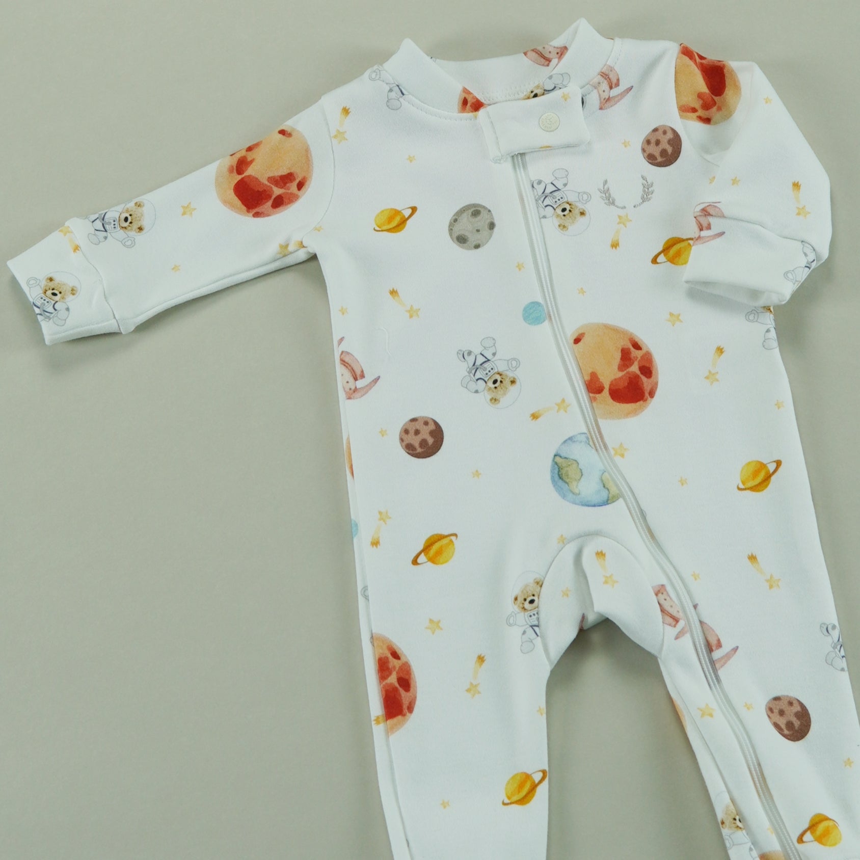 Macacão Zíper - Algodão Egípcio - Urso Astronauta