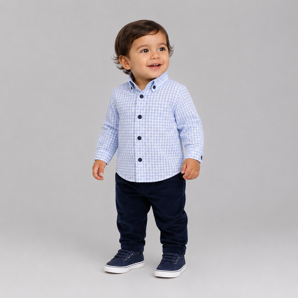 Conjunto Camisa Xadrez e Calça Veludo - Marcelo