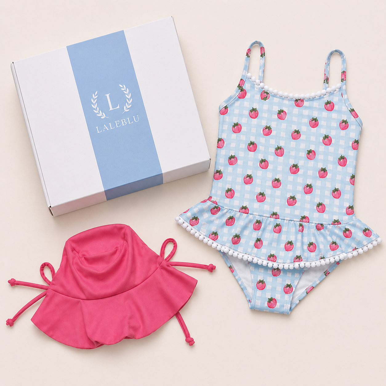 Kit Presente para Bebê - Praia Morango e Chapéu