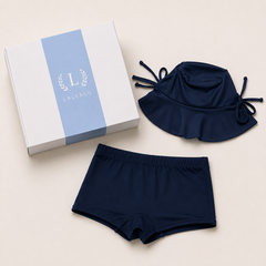 Kit Presente para Bebê - Praia Azul Marinho e Chapéu