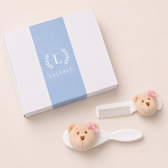 Kit Presente para Bebê - Pente e Escova Ursa Rosa