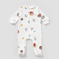 Macacão Zíper - Algodão Egípcio - Urso Astronauta