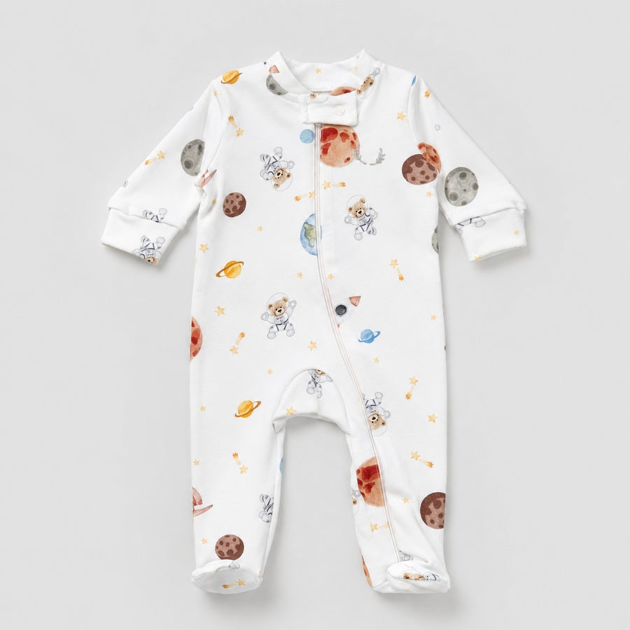 Macacão Zíper - Algodão Egípcio - Urso Astronauta
