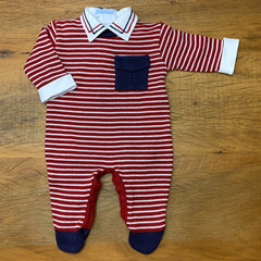 Macacão - Bolso - Naval,  Red e Branco