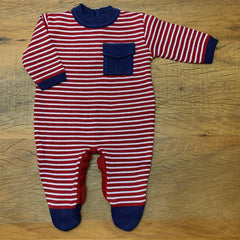 Macacão - Bolso - Naval,  Red e Branco