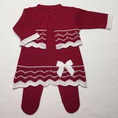 Vestido,  Bolero,  Calça e Manta - Tereza - Red e Natural com Cristais Swarovski